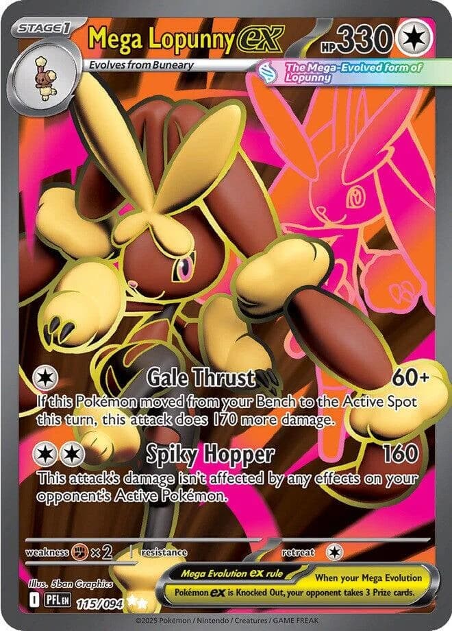 Mega Lopunny ex Phantasmal Flames 115 Pokémon card