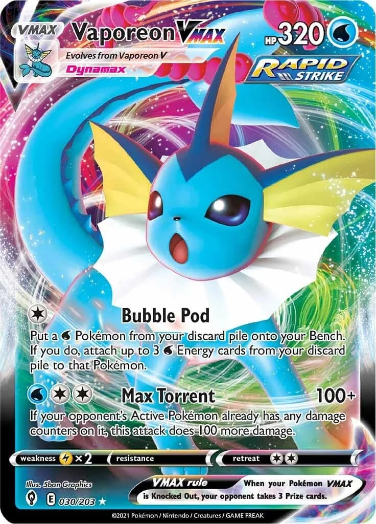 Vaporeon VMAX Evolving Skies 30 Pokémon card