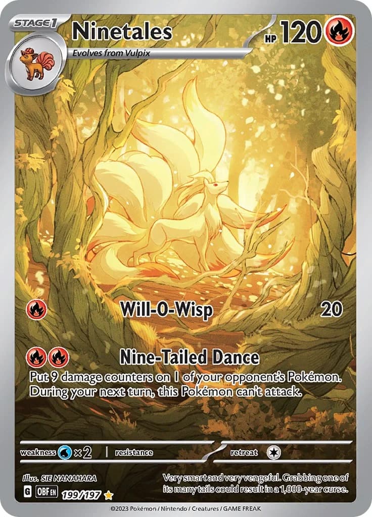 Ninetales Obsidian Flames 199 Pokémon card
