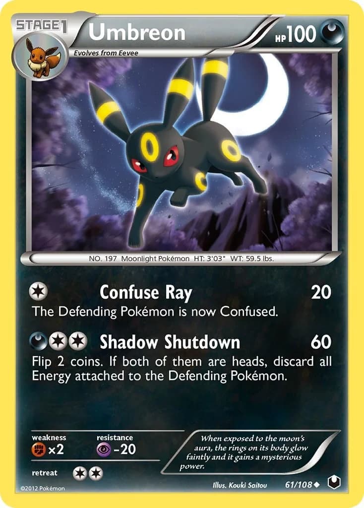 Umbreon [Reverse Holo] Dark Explorers 61 Pokémon card
