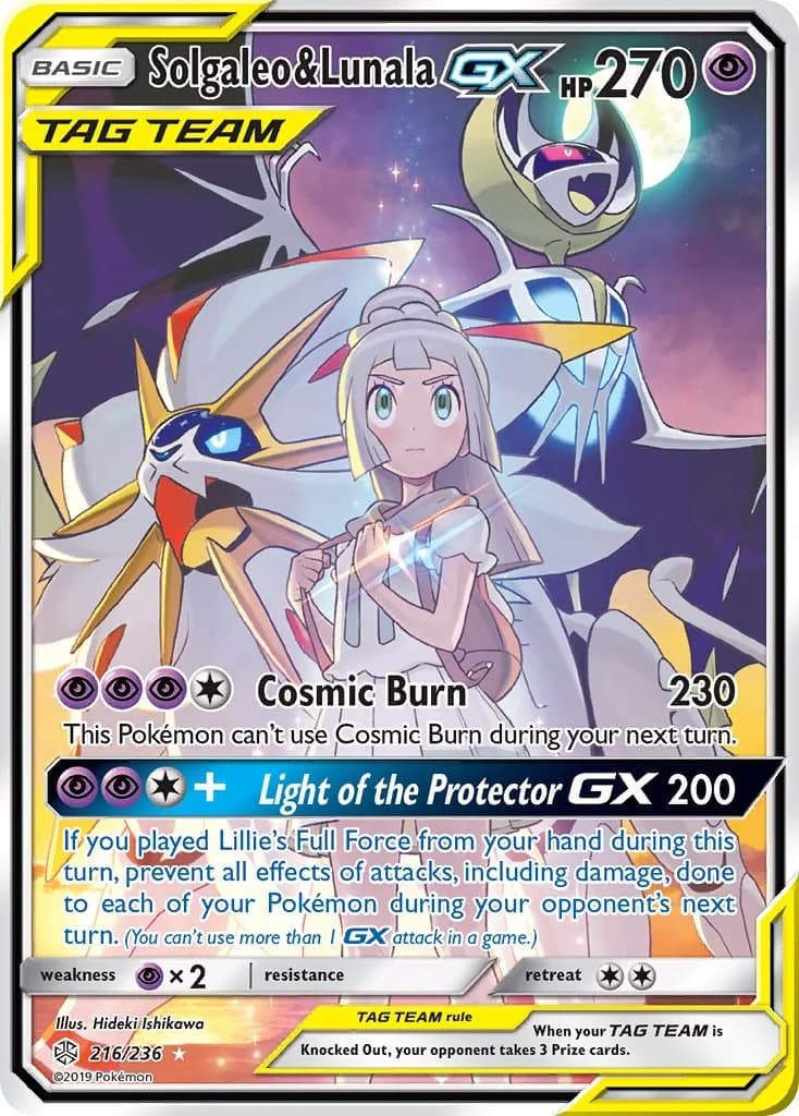 Solgaleo & Lunala GX Cosmic Eclipse 216 Pokémon card