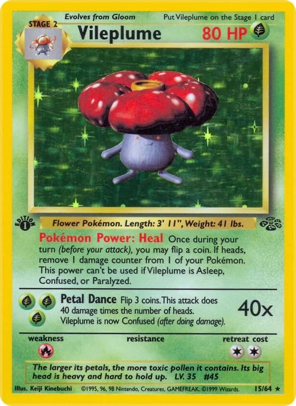 Vileplume [1st Edition] Jungle 15 Pokémon card
