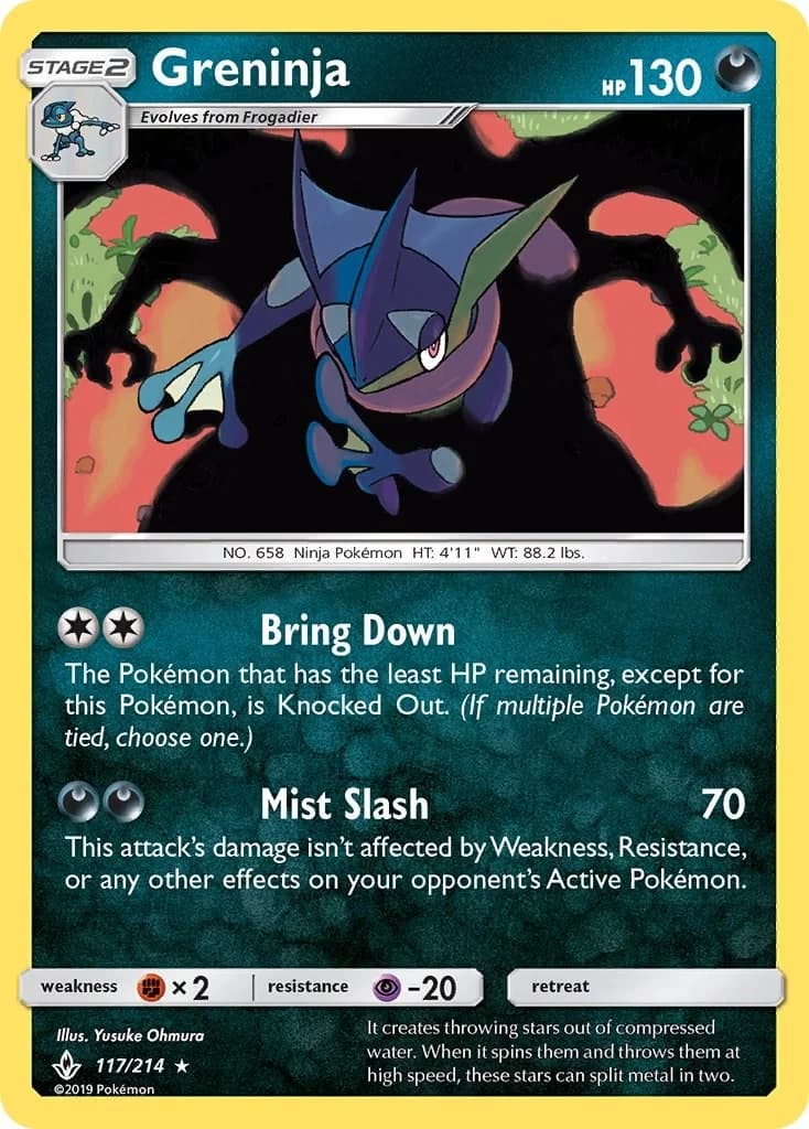 Greninja [Reverse Holo] Unbroken Bonds 117 Pokémon card