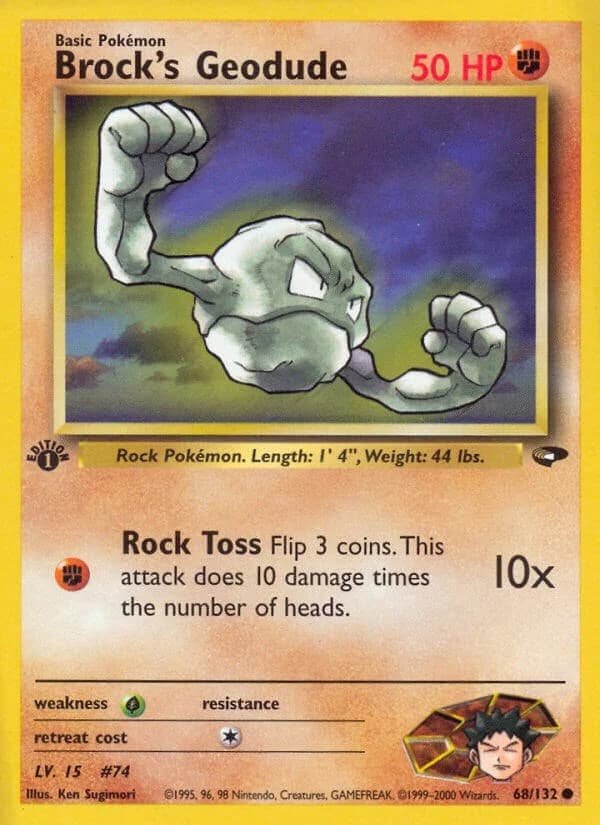 Brock's Geodude [1st Edition] Gym Challenge 68 Pokémon card