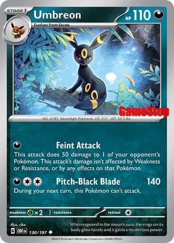 Umbreon [GameStop] Obsidian Flames 130 Pokémon card