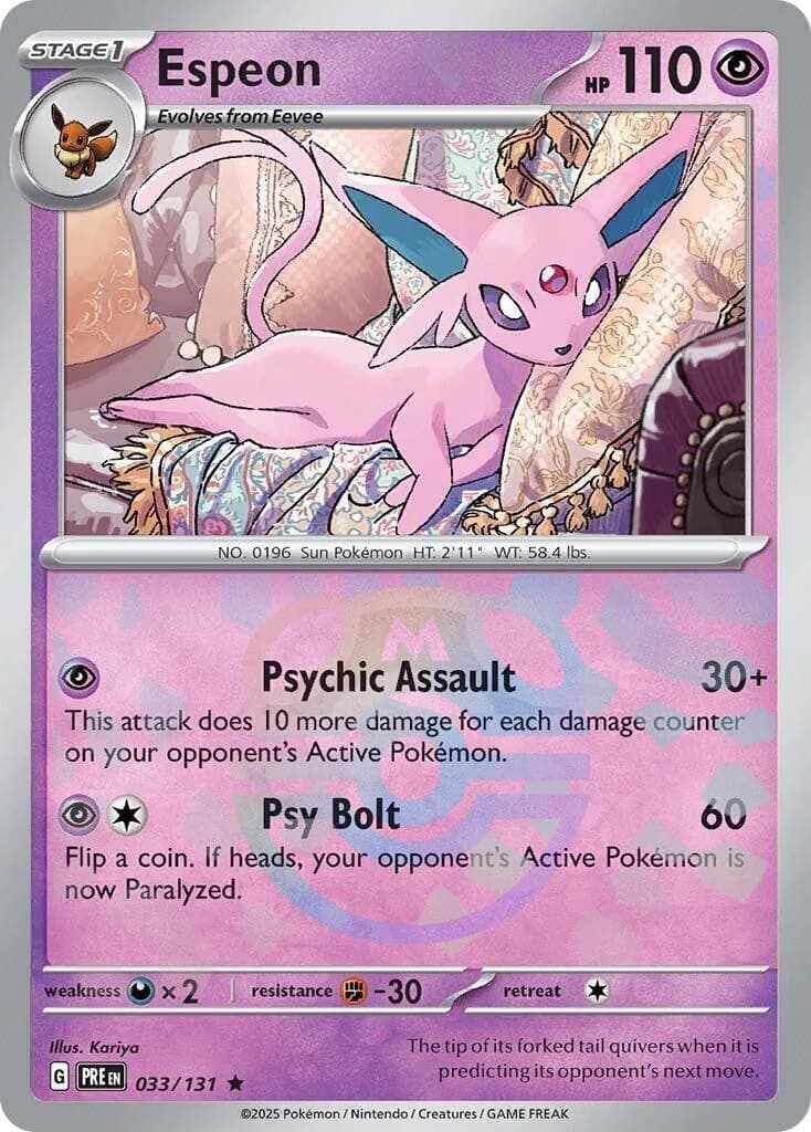 Espeon [Master Ball] Prismatic Evolutions 33 Pokémon card