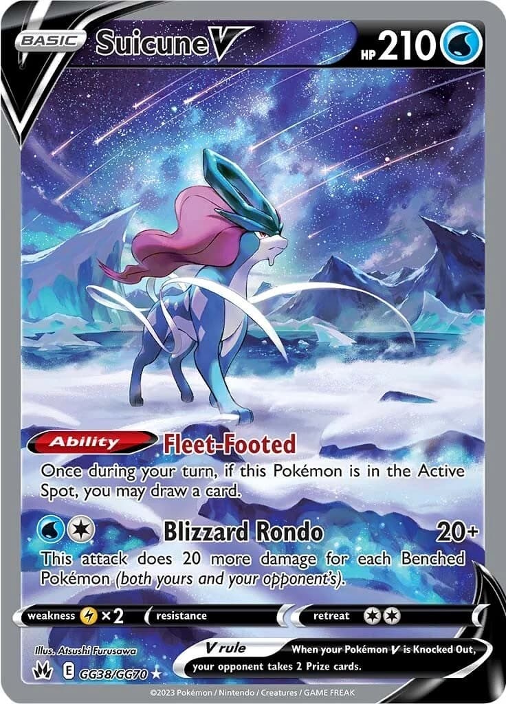 Suicune V Crown Zenith GG38 Pokémon card