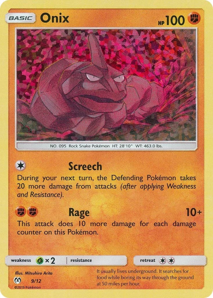 Onix McDonalds 2019 9 Pokémon card