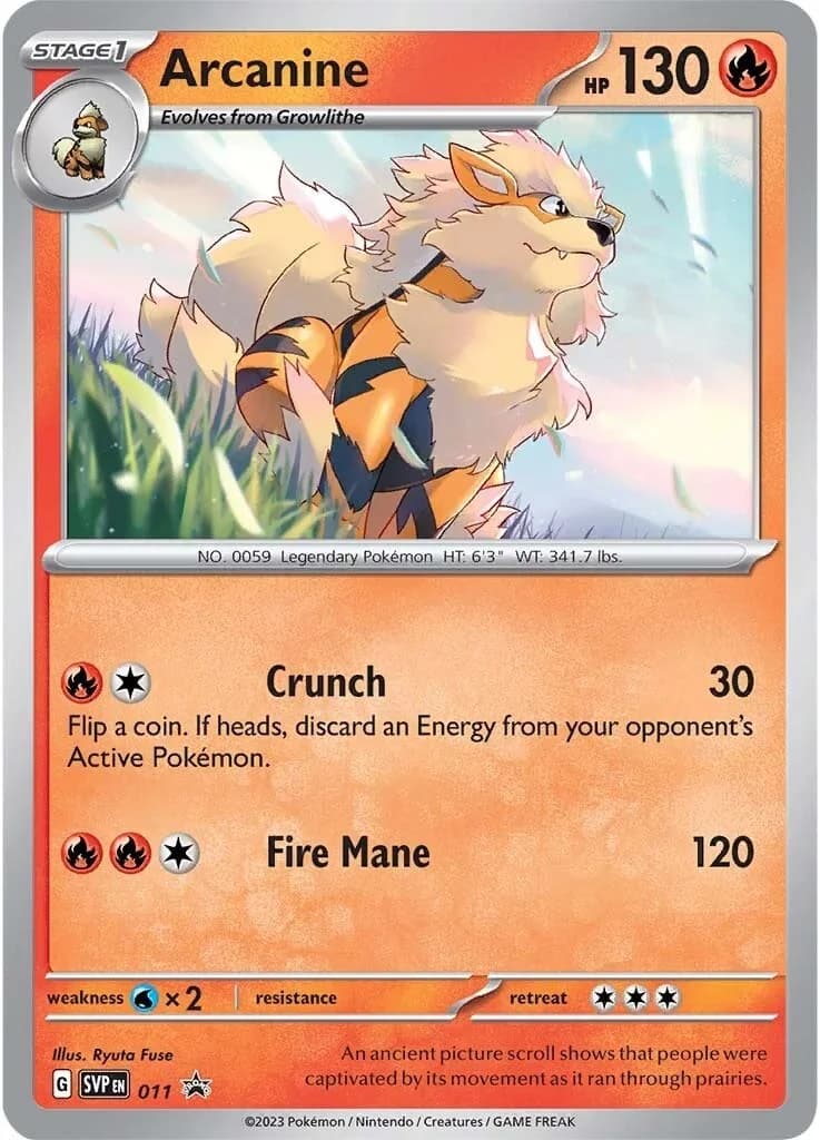 Arcanine Promo 11 Pokémon card