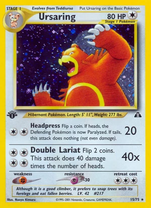 Ursaring [1st Edition] Neo Discovery 15 Pokémon card