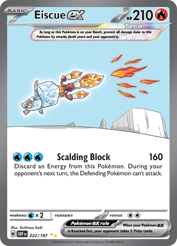 Eiscue ex Obsidian Flames 222 Pokémon card