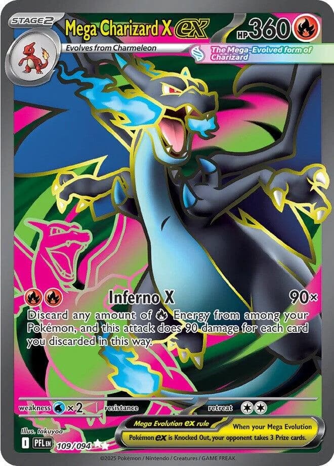 Mega Charizard X ex Phantasmal Flames 109 Pokémon card