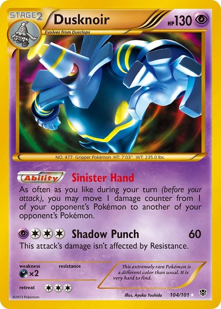 Dusknoir Plasma Blast 104 Pokémon card