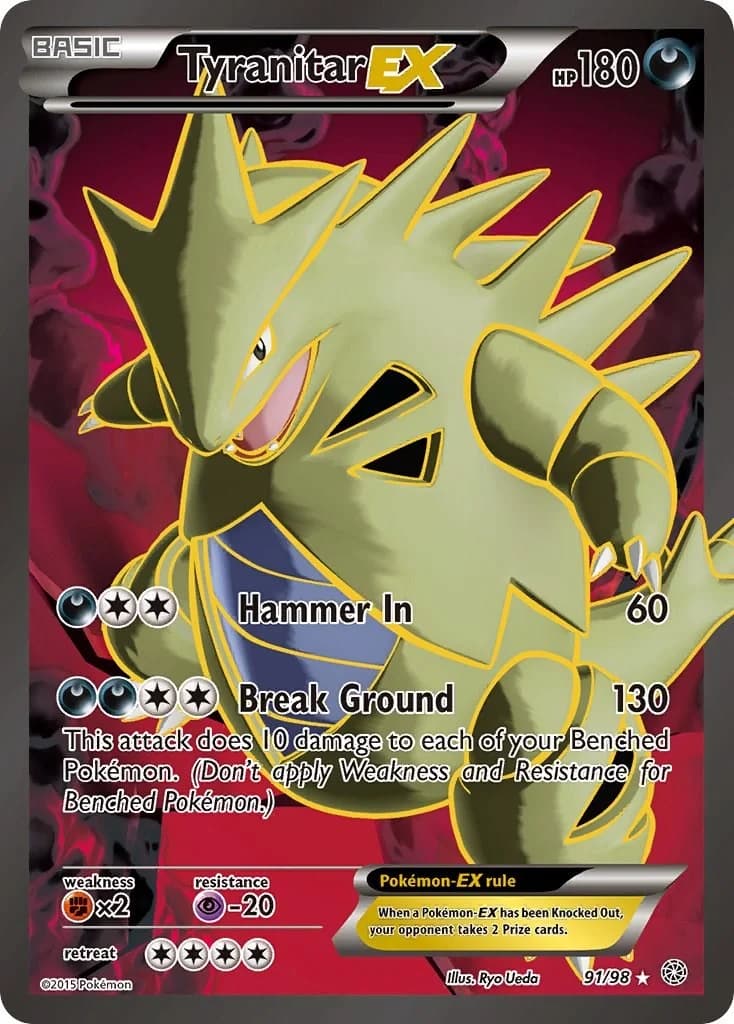 Tyranitar EX Ancient Origins 91 Pokémon card
