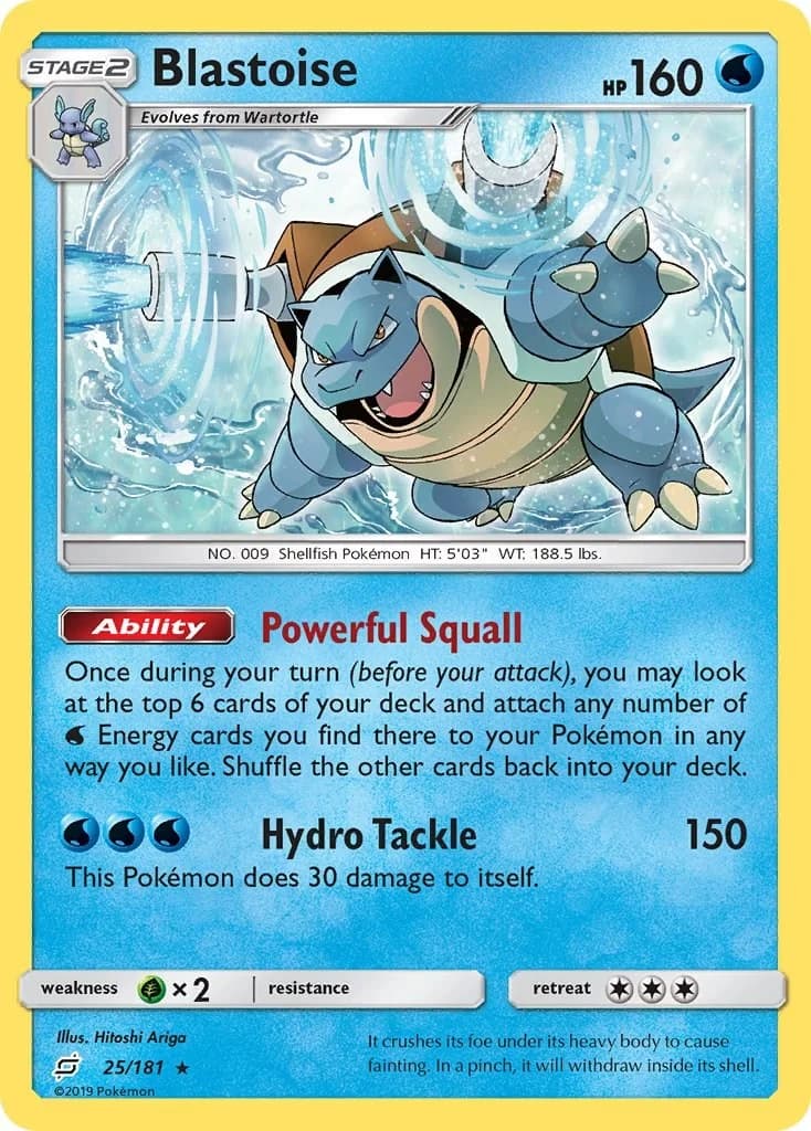 Blastoise [Reverse Holo] Team Up 25 Pokémon card