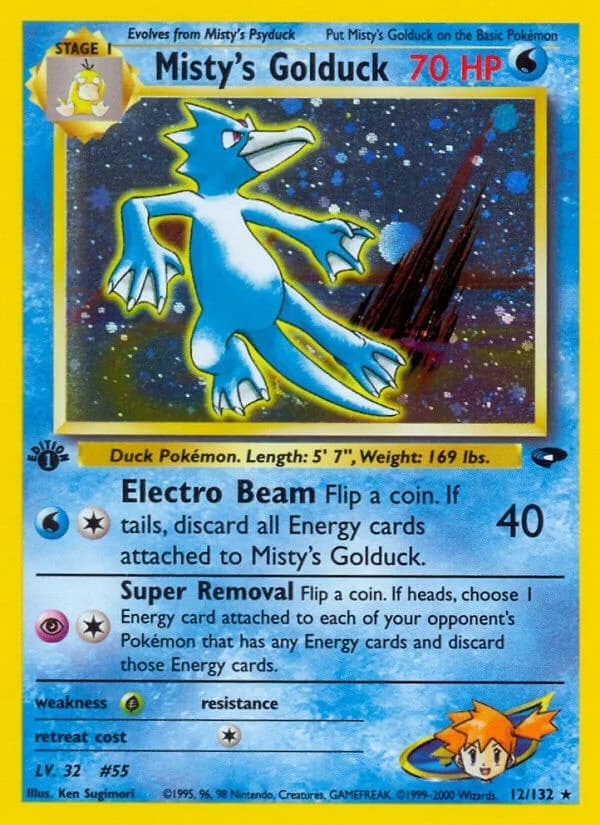 Misty's Golduck [Unlimited] Gym Challenge 12 Pokémon card
