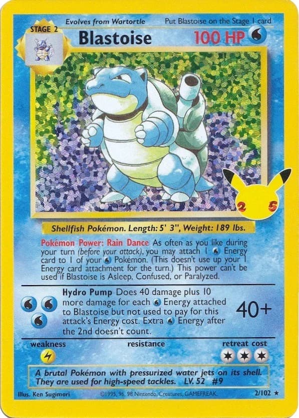 Blastoise Celebrations 2 Pokémon card