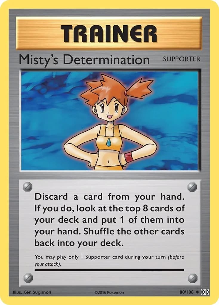 Misty's Determination [Reverse Holo] Evolutions 80 Pokémon card