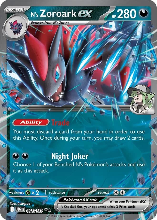 N's Zoroark ex Journey Together 98 Pokémon card