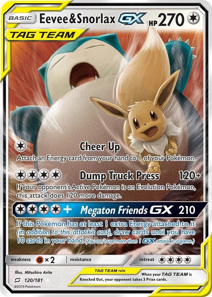 Eevee & Snorlax GX Team Up 120 Pokémon card