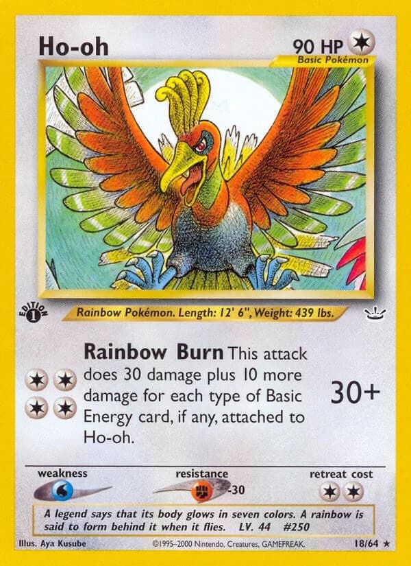 Ho-oh [1st Edition] Neo Revelation 18 Pokémon card