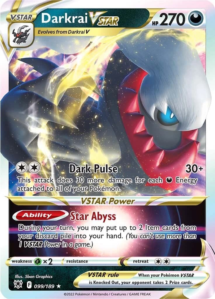 Darkrai VSTAR Astral Radiance 99 Pokémon card
