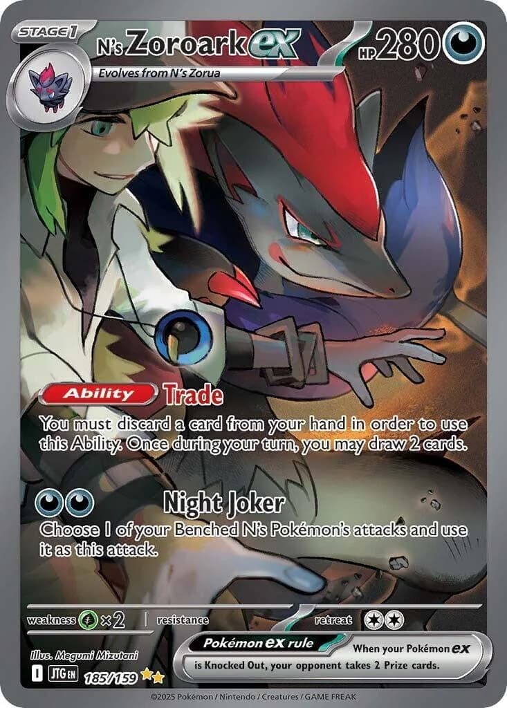 N's Zoroark Ex Journey Together 185 Pokémon card