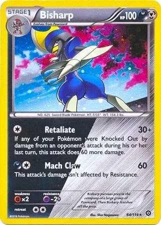 Bisharp [Cosmos Holo] Steam Siege 64 Pokémon card