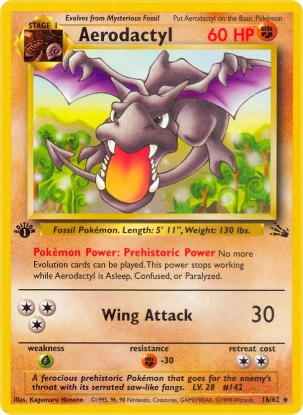 Aerodactyl [1st Edition] Fossil 16 Pokémon card