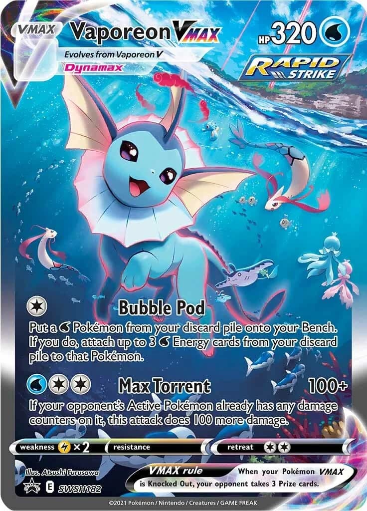 Vaporeon VMAX Promo SWSH182 Pokémon card