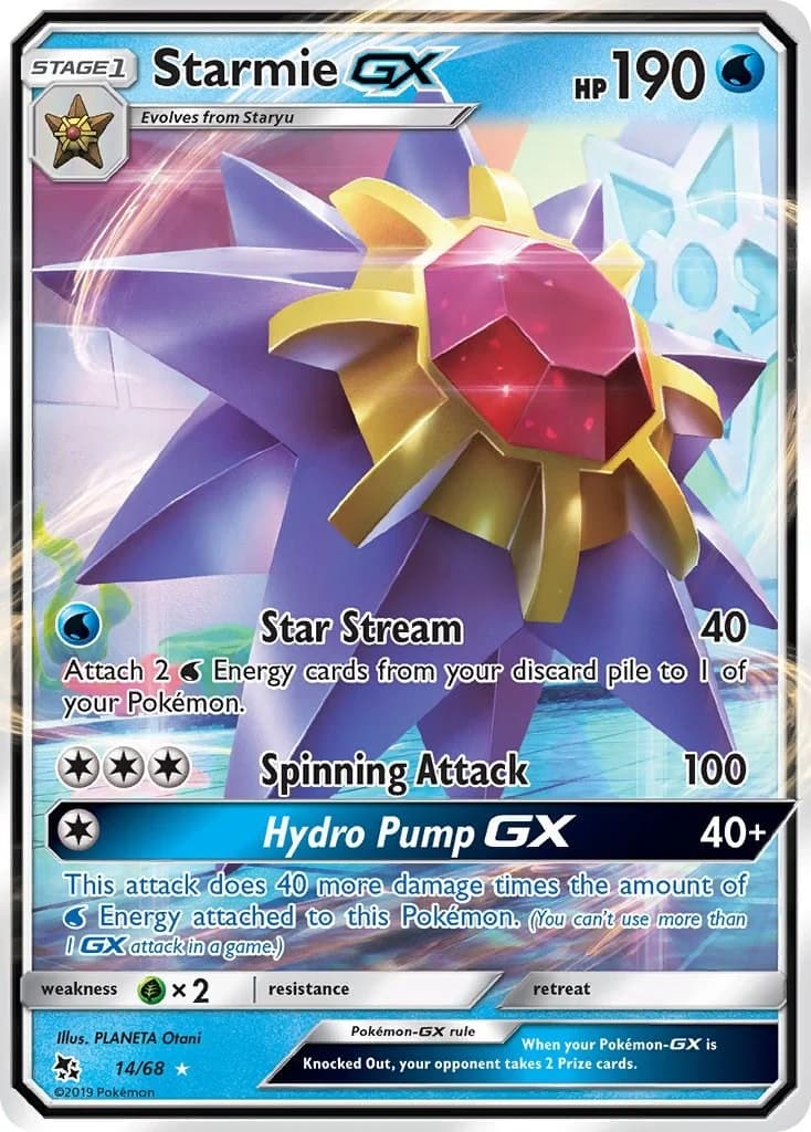 Starmie GX Hidden Fates 14 Pokémon card