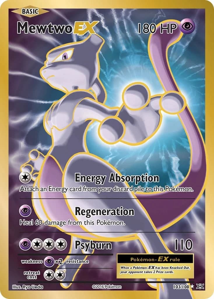 Mewtwo EX Evolutions 103 Pokémon card
