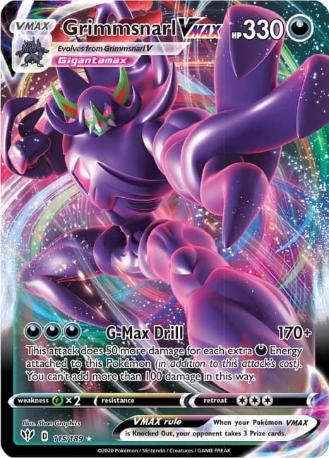 Grimmsnarl VMAX Darkness Ablaze 115 Pokémon card