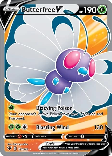 Butterfree V Darkness Ablaze 177 Pokémon card