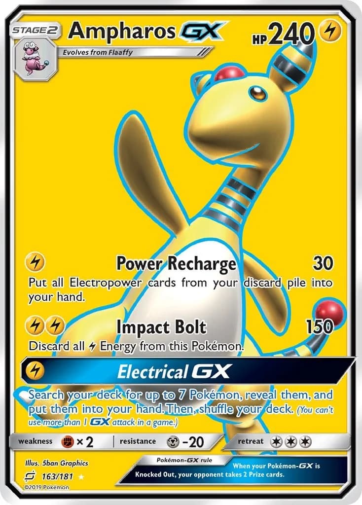 Ampharos GX Team Up 163 Pokémon card