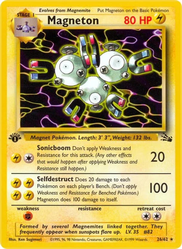 Magneton [Unlimited] Fossil 26 Pokémon card