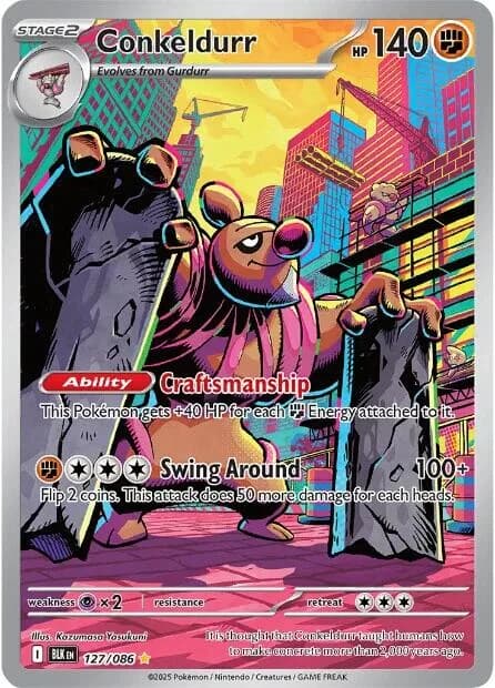 Conkeldurr Black Bolt 127 Pokémon card
