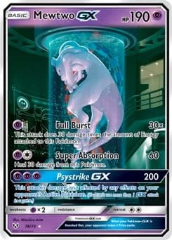 Mewtwo GX Shining Legends 78 Pokémon card
