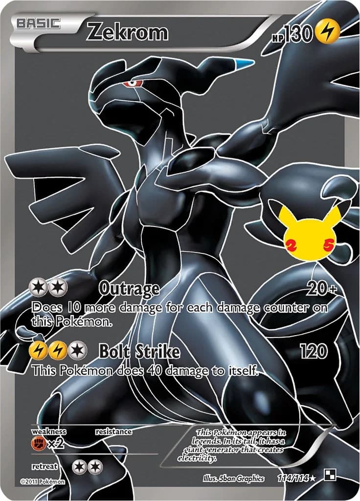 Zekrom Celebrations 114 Pokémon card