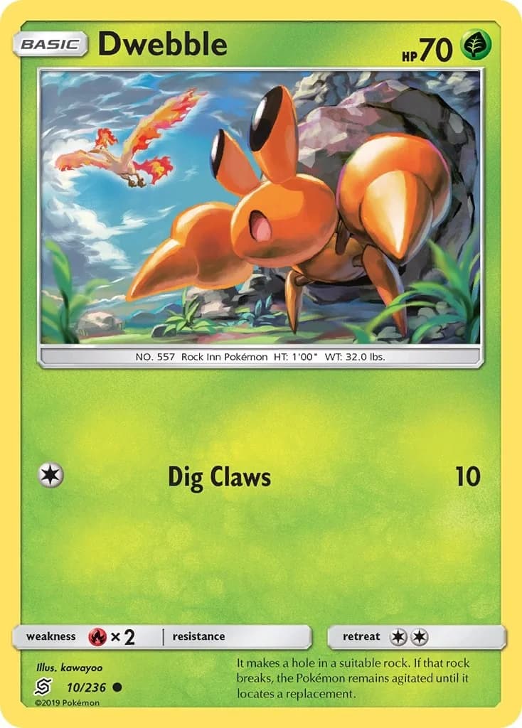 Dwebble [Reverse Holo] Unified Minds 10 Pokémon card