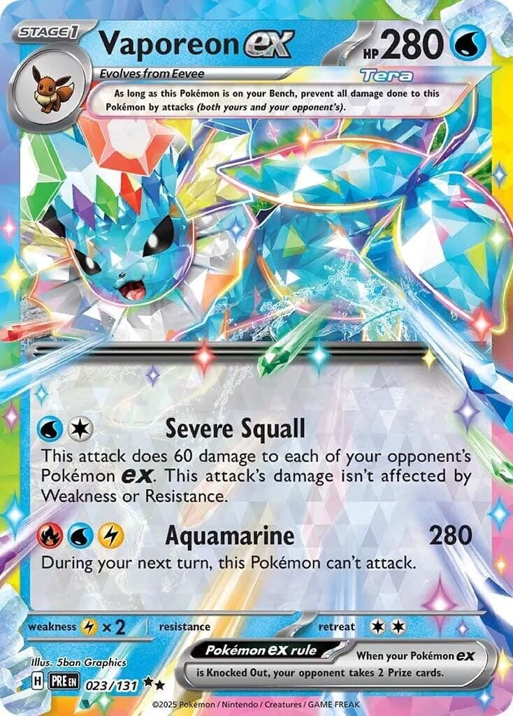 Vaporeon ex Prismatic Evolutions 23 Pokémon card