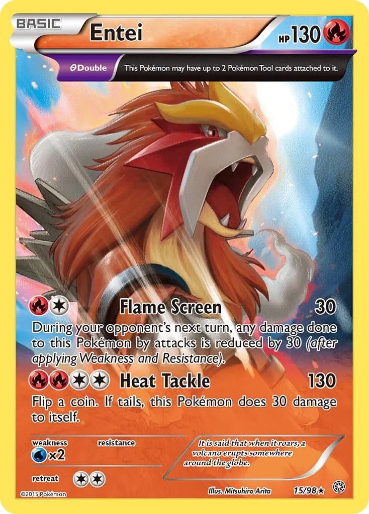 Entei Ancient Origins 15 Pokémon card