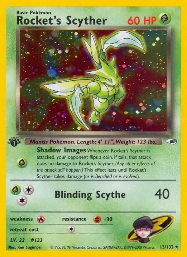 Rocket's Scyther [Unlimited] Gym Heroes 13 Pokémon card