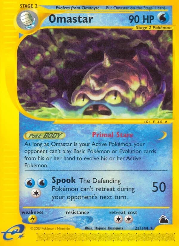 Omastar Skyridge 23 Pokémon card