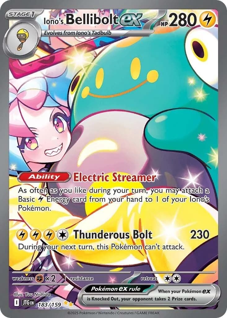 Iono's Bellibolt ex Journey Together 183 Pokémon card
