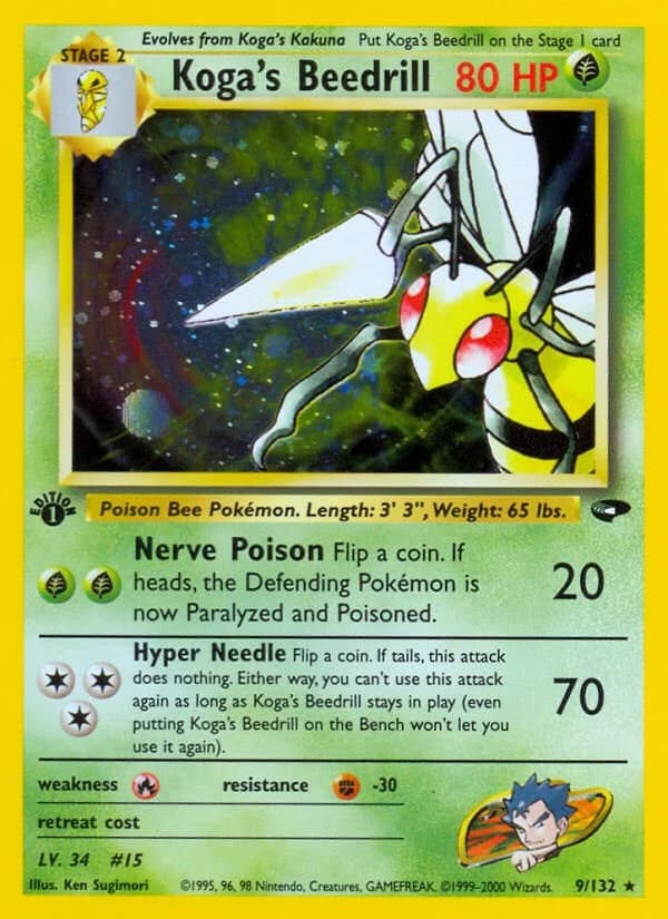 Koga's Beedrill [Unlimited] Gym Challenge 9 Pokémon card