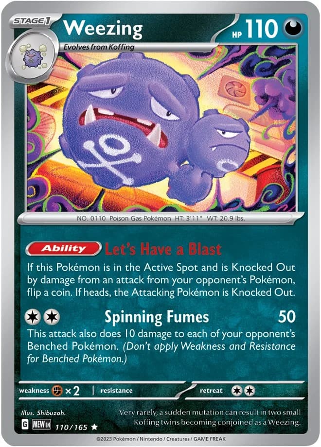 Weezing [Reverse Holo] Scarlet & Violet 151 110 Pokémon card