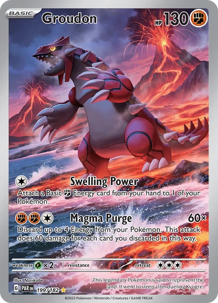 Groudon Paradox Rift 199 Pokémon card