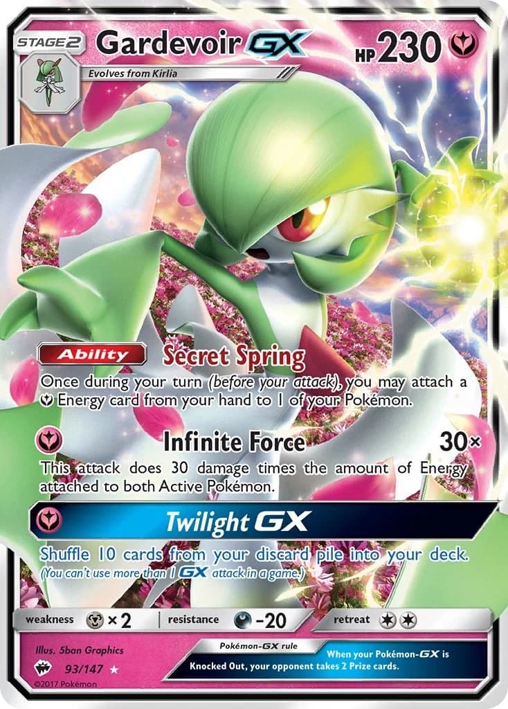 Gardevoir GX Burning Shadows 93 Pokémon card