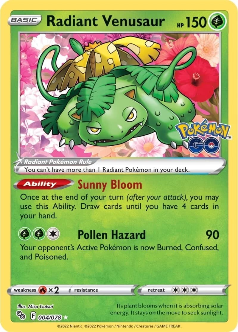 Radiant Venusaur Go 4 Pokémon card